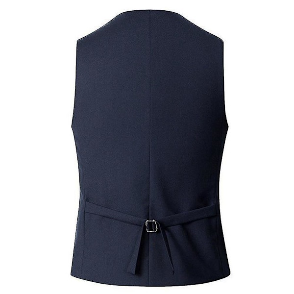 Slim Fit Herr Plus Size Väst för Affärer, Bröllop eller Casual Kläder L Marinblå