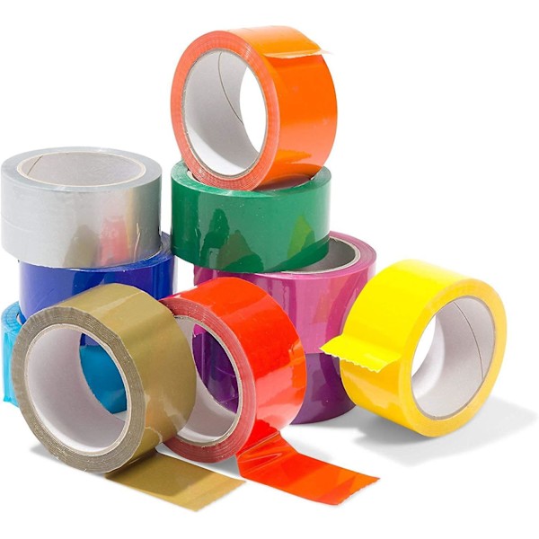 Packtejp, Färgad polypropenhäfttejp, Tyst rullande paketband med akryllim, 5 cm bredd x 16 m längd, Mörkblå