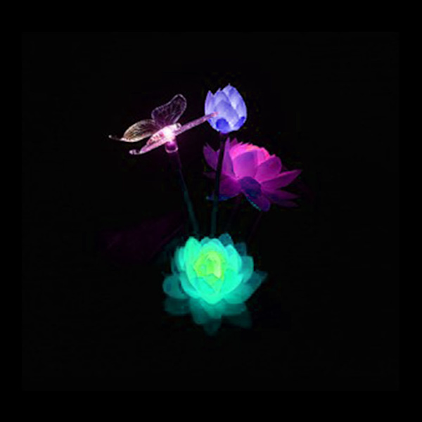 Solcelledrevet lysstyring Lotus-stil farverig LED-plænelampe til havegård sommerfugl