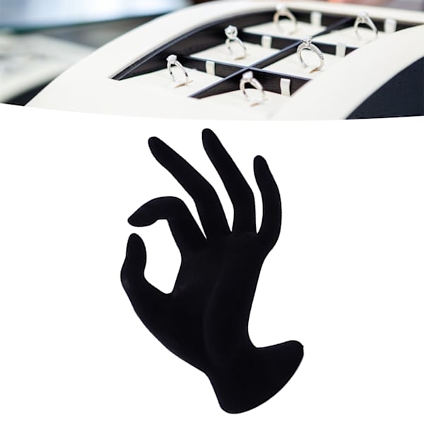 Mannequin Hand Smyckesdisplay Stativ Hållare Butik Harts Svart Elegant Armband Halsband Ring Stöd
