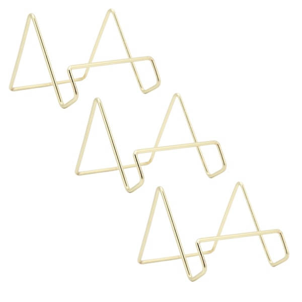 3 stk. trådstativ i guld - simpelt, stilfuldt geometrisk design - rustfrit trådstativ til tallerkener