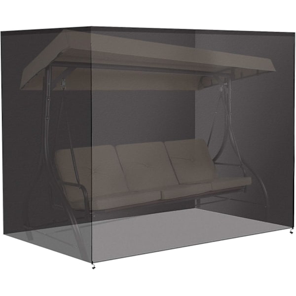 Beskyttelsestrekk for 3-seters huske 220 x 125 x 170 cm 210D Oxford-trekk Vinterbestandig Vanntett Svart