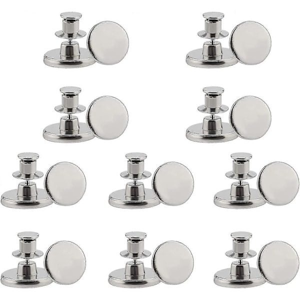 20 Sarjaa 17mm Vaihtonapit Farkkuihin Saumattomat Irrotettavat Metalliset Nepparit Denim-vaatteisiin Farkkuihin Housuihin Laukuihin A