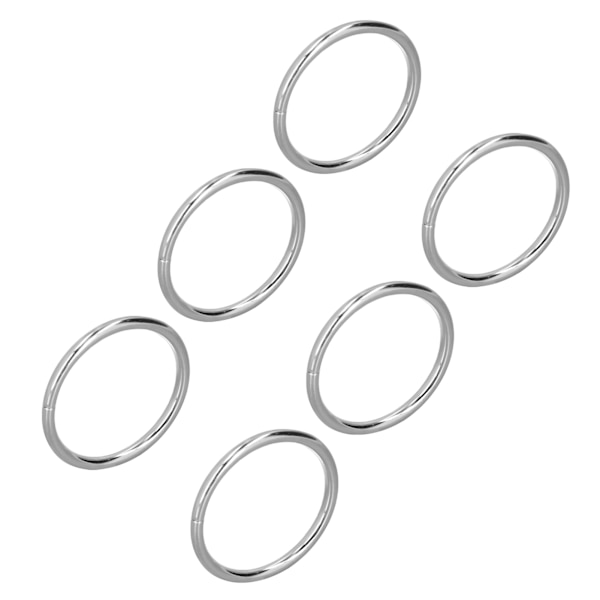 50 st metallringar hållbara robusta järn multifunktionella glänsande ljusa färger metall O-ringar för DIY-projekt 32x3mm silver