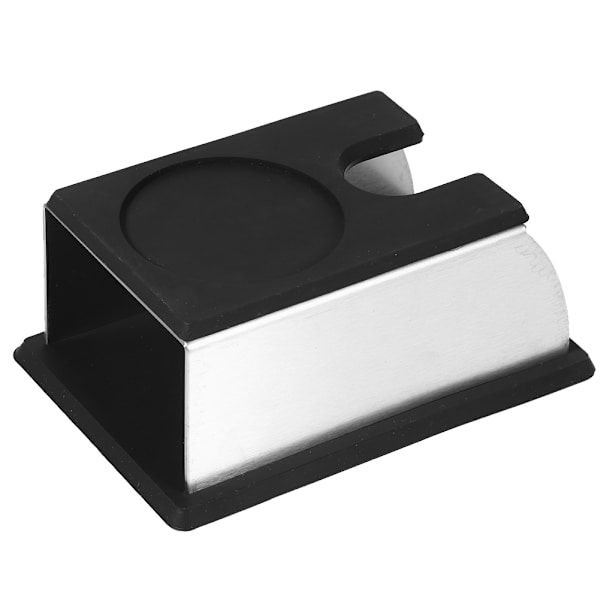 Kaffe Tamper Holder Kaffepulver Maker Stand Rack Værktøj Rustfrit Stål Silikone (Sort)