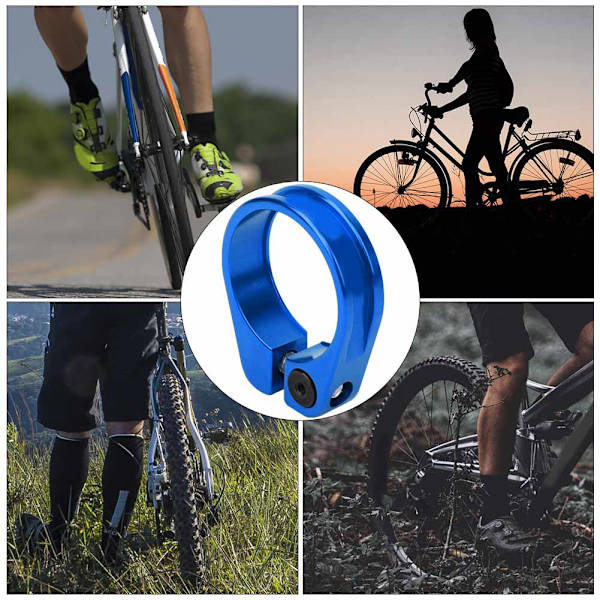 31,8/34,9 mm aluminiumlegering Ultralätt cykelsätesrör Låsklämma Cykelstolpsklämma Blå&nbsp;31,8 mm