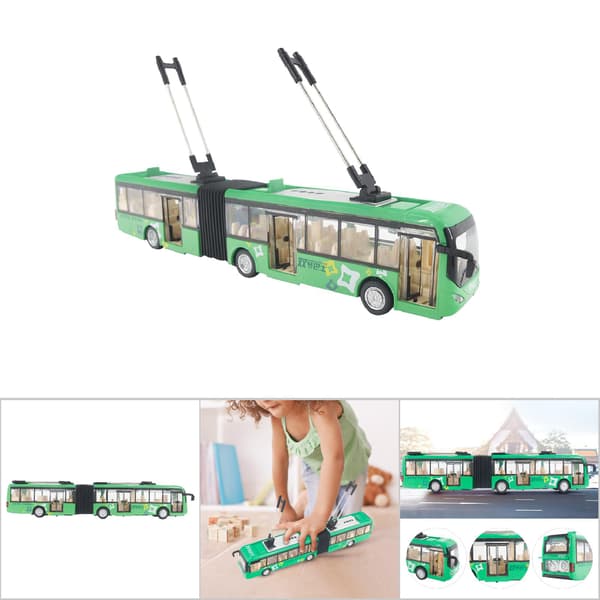 1:48 CS0133 Elektronisk Bybus Lys Bil Pædagogisk Legetøj til Børn Trafikmodel (Grøn)