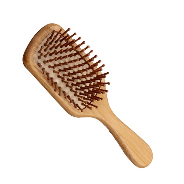 Hårborste i bambu med paddel, ergonomisk, utredande, utjämnande, massagekudde, hårborste, stylingverktyg