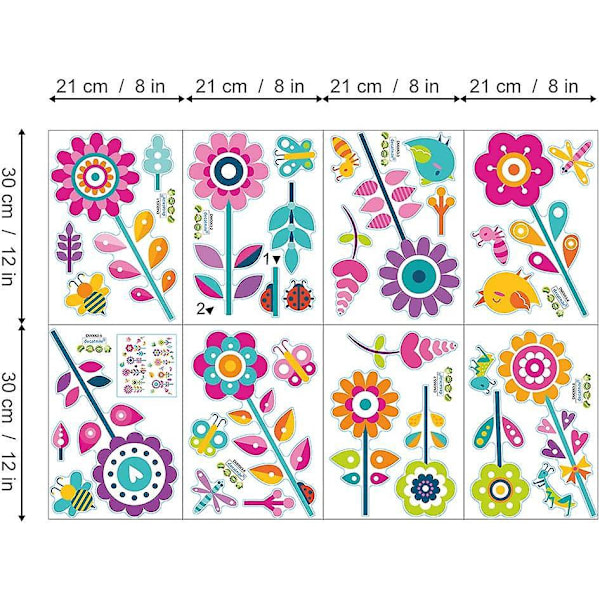 Blomster sommerfugl vegg klistremerker for hage-tema barnehage eller barnerom