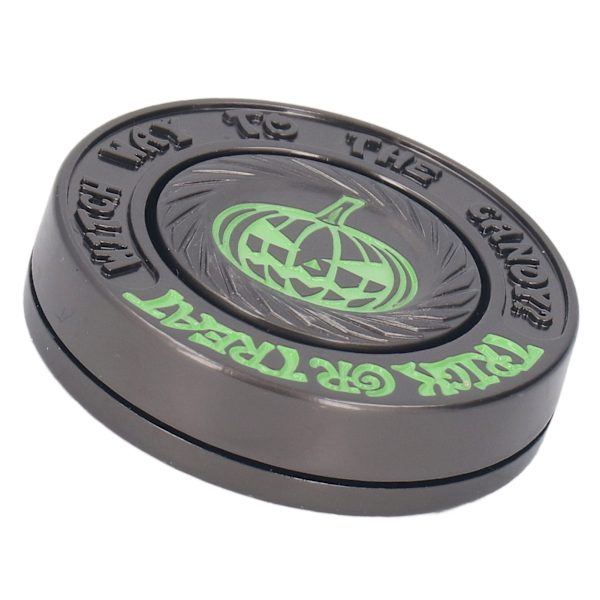 Metallskjutreglage Sensorisk Leksak Rund Forma Glow in The Dark Lindra Stress Fingertopp Tryck Reglage Leksak Svart