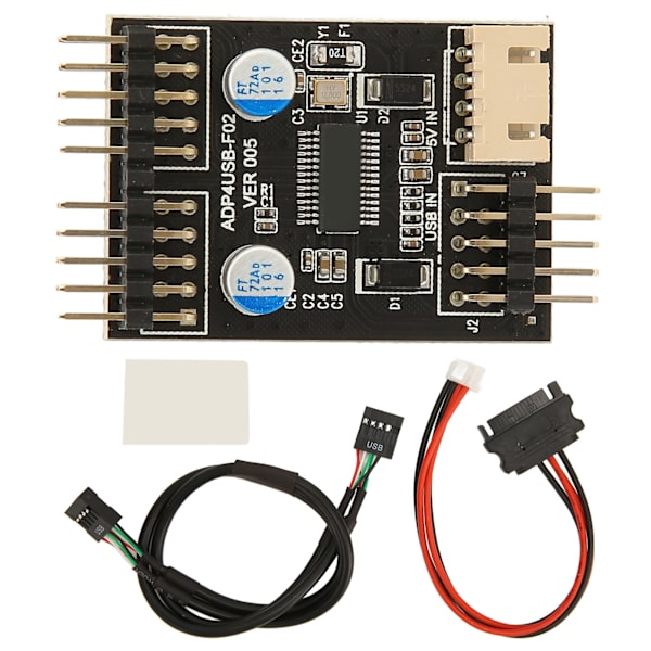 9PIN USB til Dual 9PIN Adapter Hurtig hastighed God stabilitet 1 til 2 overførselskort med SATA strømkabel til Win XP til Win 7 One To Two