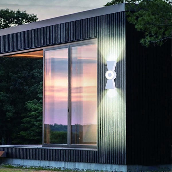 LED Væglamper 12W Indendørs Udendørs Moderne Væglampe IP66 Vandtæt LED Op og Ned Væglamper til Stue, Soveværelse, Badeværelse, Gang - Varm Hvid