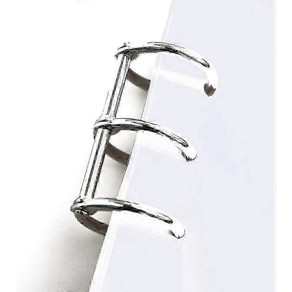 12 stk. Sølv Bogringe, 3 Huller Metal Løsblad Binderinge, Ring Snap Split Hængslet