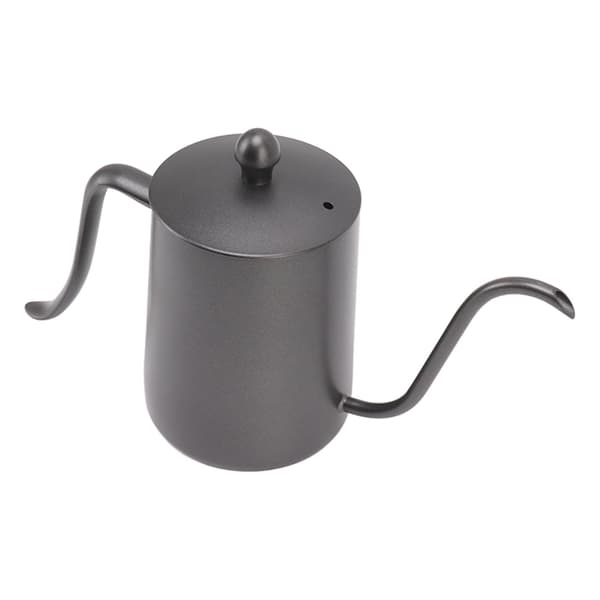 Tudkaffekande Professionel 600 ml Kapacitet Rustfrit Stål Gooseneck Kaffekedel til Hjemmerejse Sort