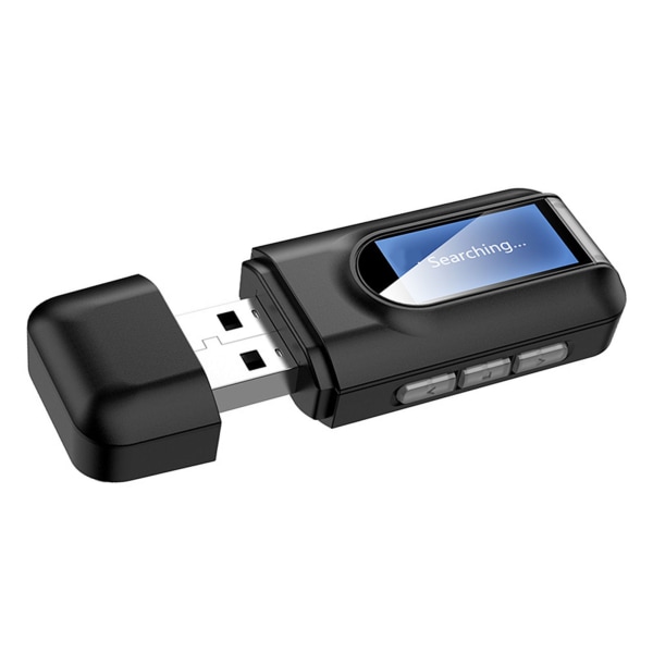 Bluetooth 5.0-sendermodtager Stabil transmission 2 i 1 trådløs AUX-adapter med LCD-skærm