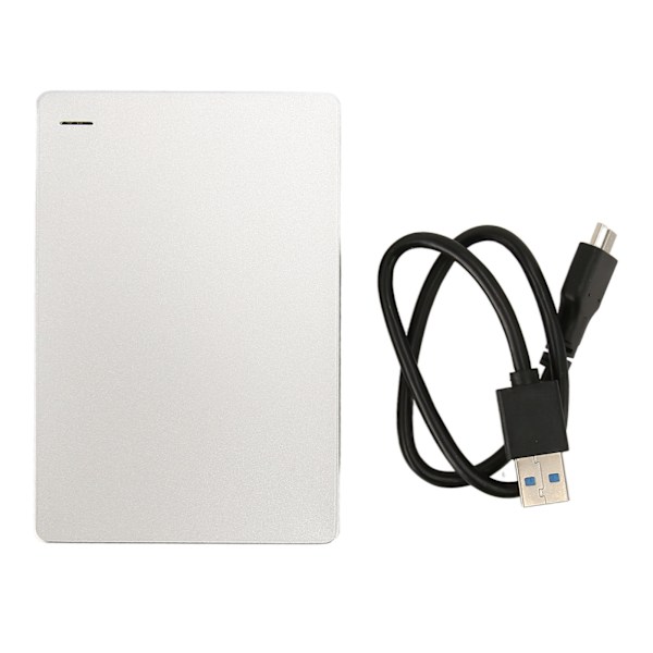 Ekstern harddisk 2,5 tommer USB 3.0 5 Gbps aluminiumlegering plug and play ultra tynd mobil harddisk til pc tv telefon sølvfarve 250 TB
