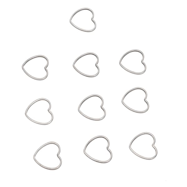 30 stk. øreringevedhæng DIY hjerteformede hule rammevedhæng i rustfrit stål til øreringe, halskæder, armbånd og håndværk