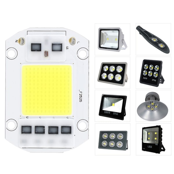 100W 220V Kallvit Hög Effekt LED Chip Högspänning COB Ljuskälla för Inomhus- och Utomhusbruk