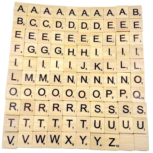 Wooden Scrabble Tiles Educational Wooden Puzzle Toys Nontoxic Letter Tiles Toy for Kids