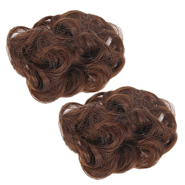 2st Ljusbrun Kvinnor Smutsigt Hårbulle Högtemperaturfiber Syntet hårstycke Chignon