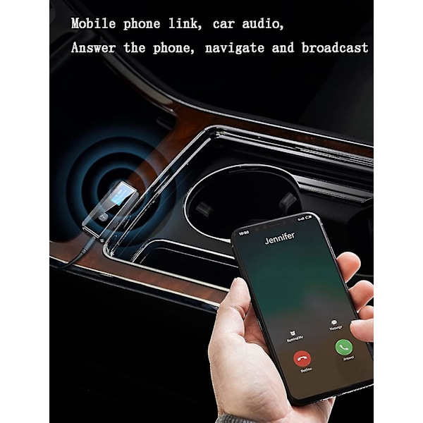 Bluetooth 5.0 Lähetin-Vastaanotin Langaton Bluetooth-Sovitin 2-in-1, LED-Näyttö Aux