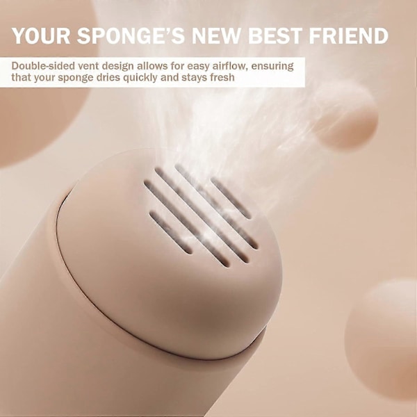 2 stk. Makeup Svampeholder, Silikone Rejse Beauty Svampe Etui, Kosmetisk Ansigts Blender Tørringsbeholder (BLENDER IKKE INKLUDERET) Kaki