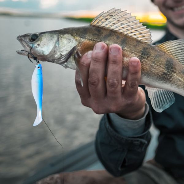 2 st/paket Nya Levande Konstgjorda Mjuka Beten Falskt Fiskebete Tillbehör (Blå)