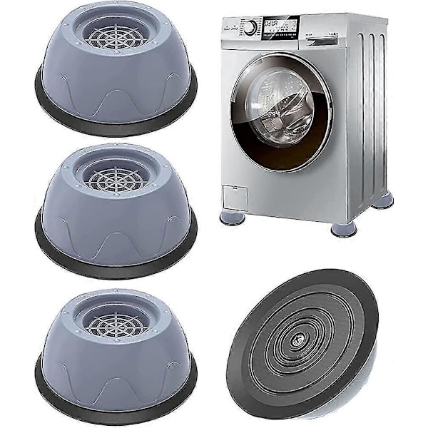Universella 4-delars Tvättmaskinsfotskuddar Antivibrations Tvättmaskinsmatta - Halkfria Gummikuddar / Fotstabilisator Sockel Zekai