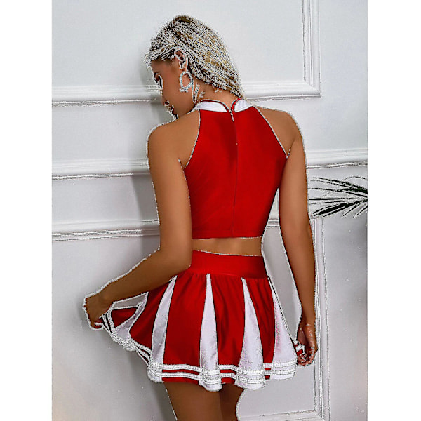 Cheerleader Uniform Kostume til Kvinder - Sort High School Glee Cheerleading Outfit