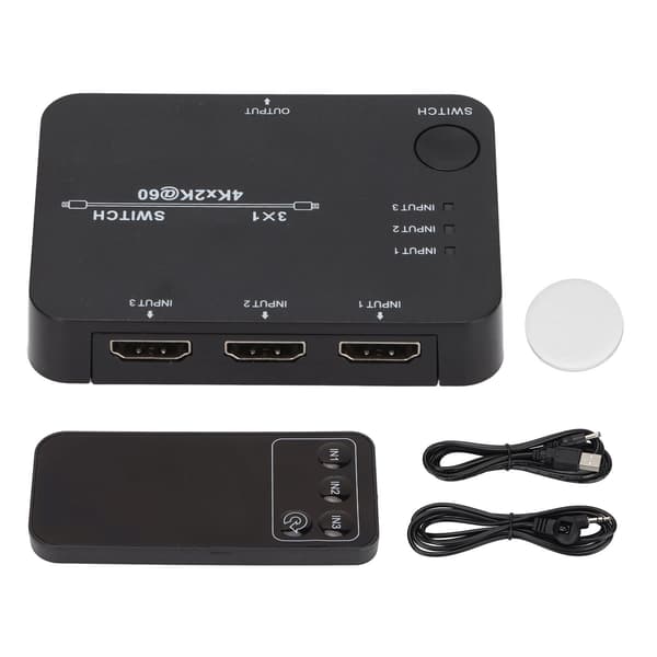 3 in 1 ut 4K2K 60Hz HD Multimedia Interface Video Switcher Låg Strömförbrukning Stabil HD Videoadapter