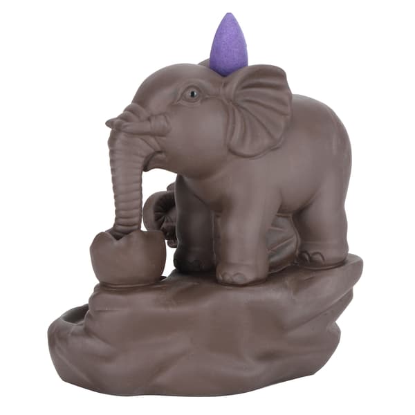 Tilbakestrøm røkelsesbrenner elefantform foss aromaterapi holder ornament dekorasjon