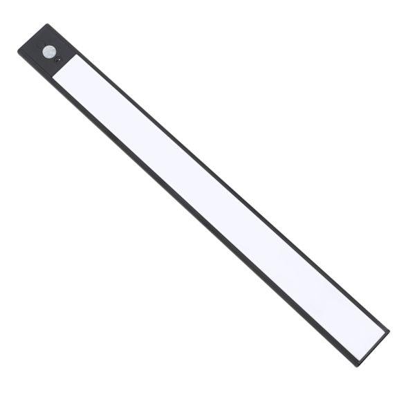 Genopladelig LED-bevægelsessensor magnetisk under-skab-lys til skab køkken garderobe sort