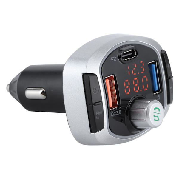 Bluetooth 5.0 FM-sändare MP3-spelare Handsfree-samtal Färgglatt ljus Dubbel display PD3.0 QC3.0