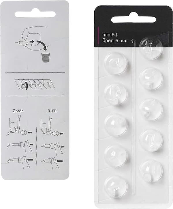 Hearing Aid Replacement Dome for Oticon, Oticon Minifit Double Vent Bass Dome (6mm/2-pack), Universal Dome for Oticon Hearing Aid Consumables. 6MM OPEN VENT