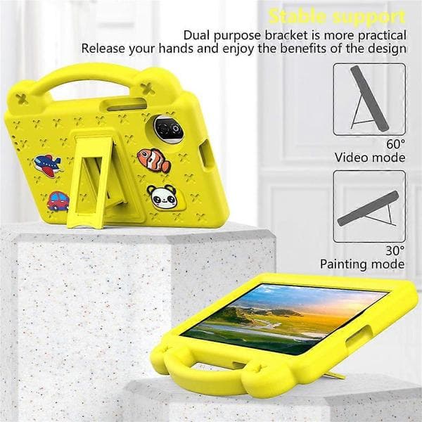 Compatible with Honor Pad X7 Case Kids Cartoon Pattern Handle Kickstand Tablet EVA Cover