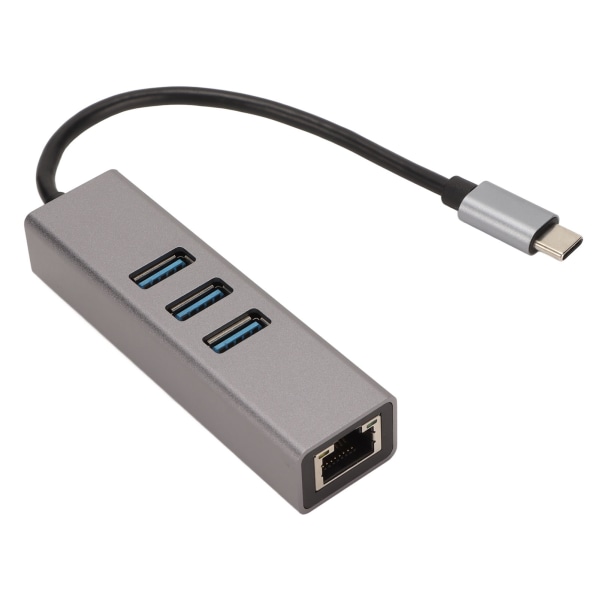 USB C Hub USB C til RJ45 Adapter 5 Gbps Plug and Play USB dockingstation til Windows til OS X til Linux Sølvgrå