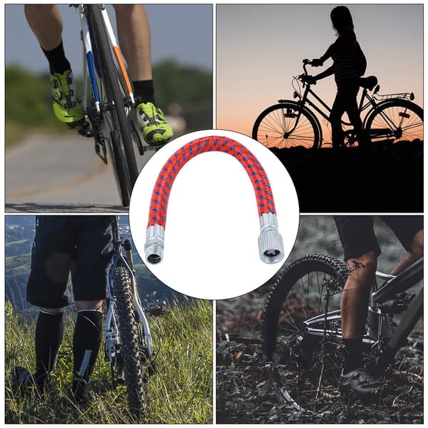 2 st utomhus cykelpumpning cykel uppblåsbar pump förlängningsrör (silver)