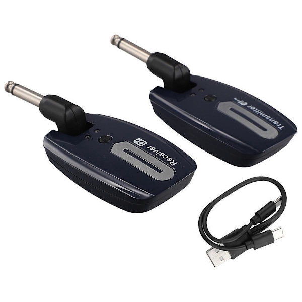 Trådlöst gitarrsystem USB Uppladdningsbar Gitarrsändare Mottagare, A