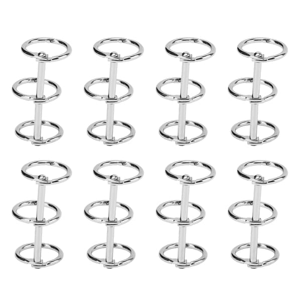 Pärmringar Återanvändbara 3 Hål Galvaniserad Metall DIY Handkonto Papper Lösblad Bindningsringar Silver