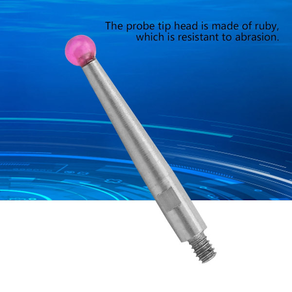 Kontaktpunkter för testindikator för urtavla (1 st) - Rubinspetsar, 2 mm kuldiameter, 16 mm längd, M1,4 gänga