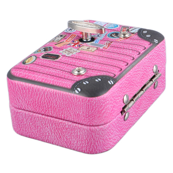 Kuffert spilledåse Dejlig bagage spilledåse Metal spilledåse til fødselsdag Valentinsdag Jul Pink Bagage Type 4