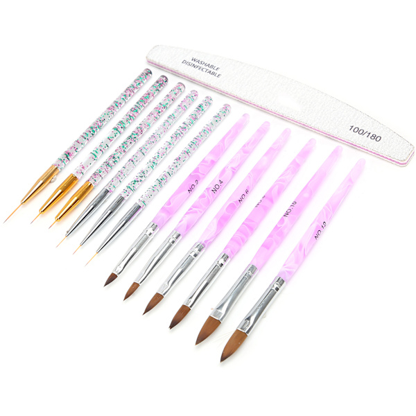 Ammattimainen Nail Art Liner Brush Tee-se-itse kynsien piirustus-maalaussivellin-viilu set
