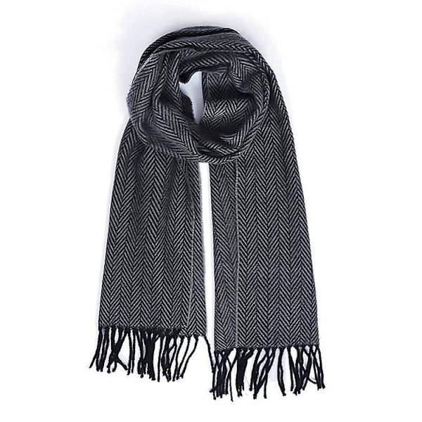 Varmt Rutemønster Dame Vinter Skjerf Og Skjerf Unisex Svart Og Grå