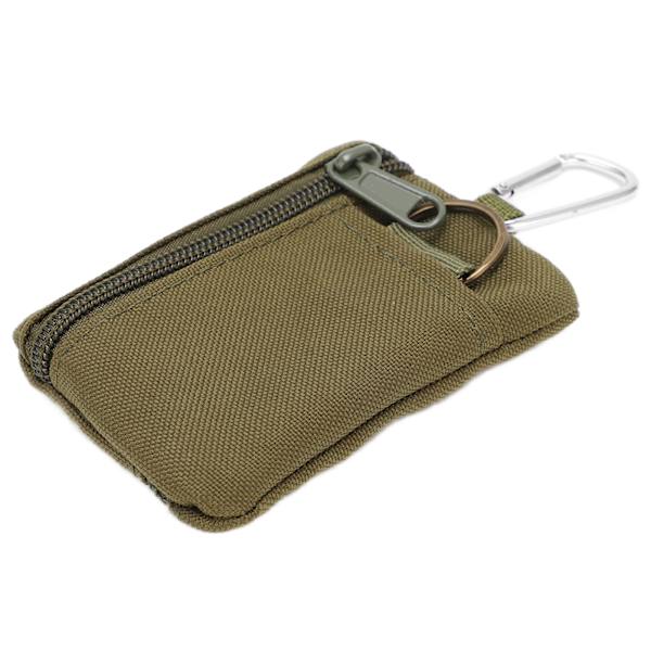 Udendørs EDC Molle Pung Pung Mini Bærbar Nøglekort Etui EDC Pung Taske Møntpung med Karabinhage Grøn