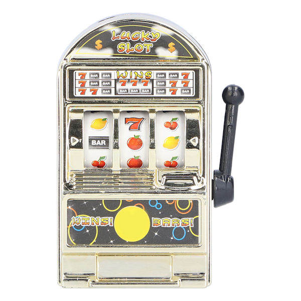 Mini-spelautomatleksak Lätt Lyckoslotmaskin Bank med Snurrande Rulle för Kreativ Festivalgåva Guld