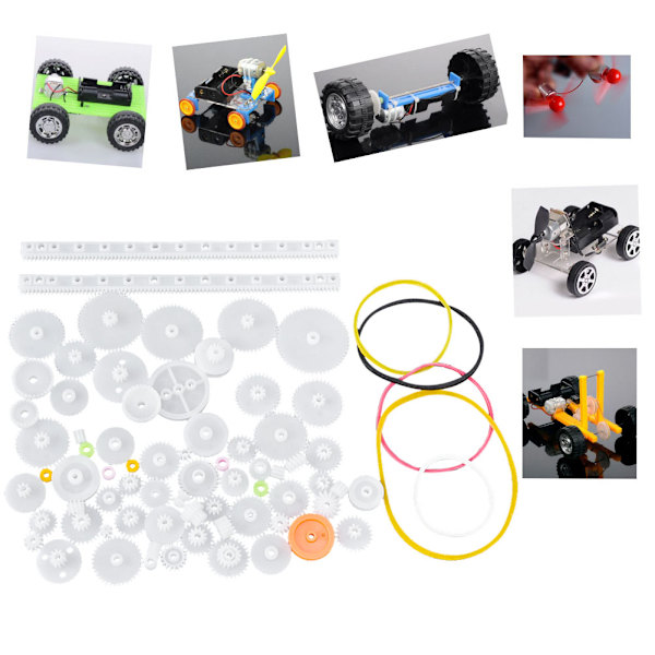 75 st plastväxelremsremskiva Set DIY Robotväxellåda Motorleksak