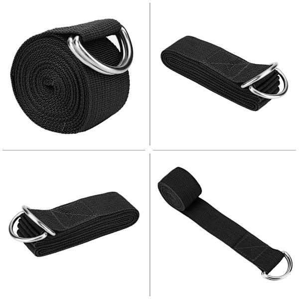 Joustava D-Ring-kuntoiluvyö vyötärö- ja fitness , musta