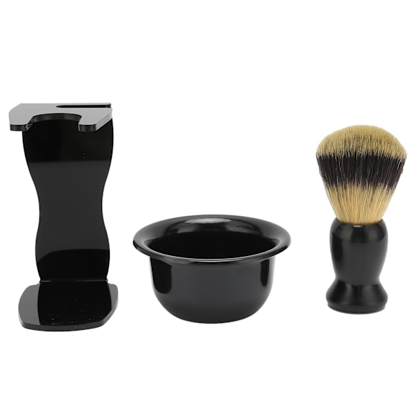 3 st Rakborste Set Skägg Rakborste Skål Säkerhet Rakställ Kit för män