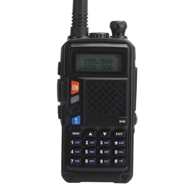 Bärbar Walkie Talkies Kit Handhållen LCD-display Walky Talky med Baksida Klipp 100‑240V Svart EU-kontakt 100‑240V
