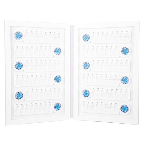 96 Gitter Akryl Neglelak Farve Kort Bog Magnet Falske Negle Farve Display Board Hvid